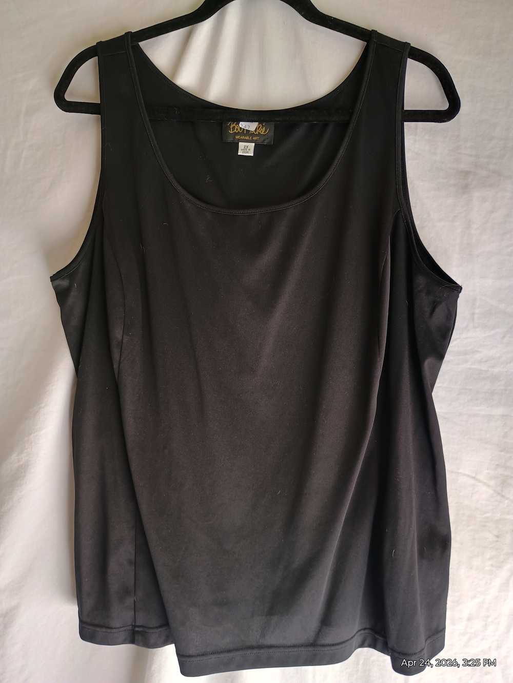 Bob Mackie Black Scoop Neck Tank Top